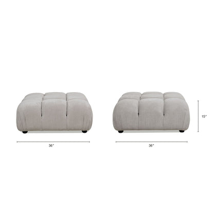 Marcel - Bubble Modular Modern Cocktail Ottoman - Pebble Gray