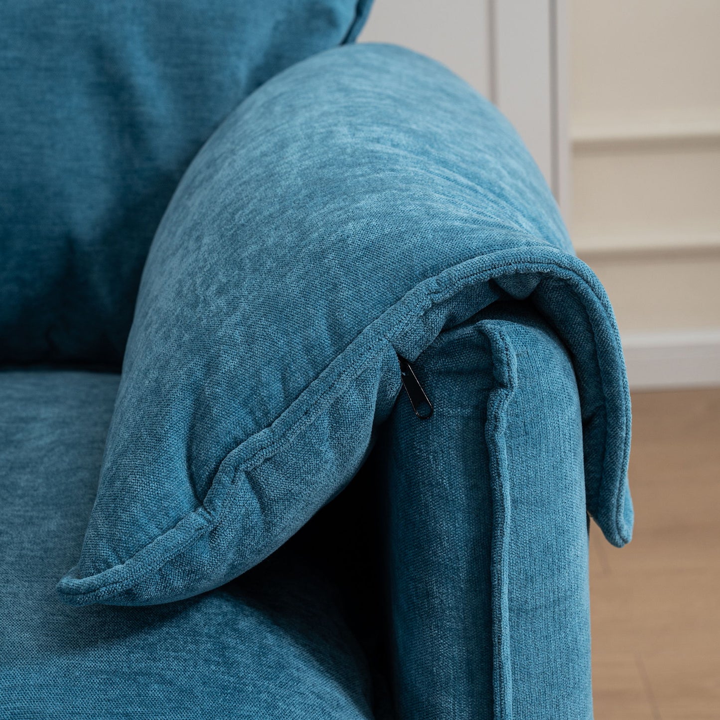Convertible Combination Sofa, Sofa U Shaped, Sofa With Footstools With Storage Sofa For Living Room, Living Room 2 Seater Combination Sofa - Blue