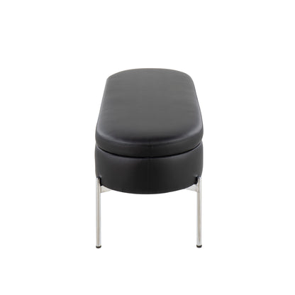 Chloe - Contemporary / Glam Bench - Chrome / Black
