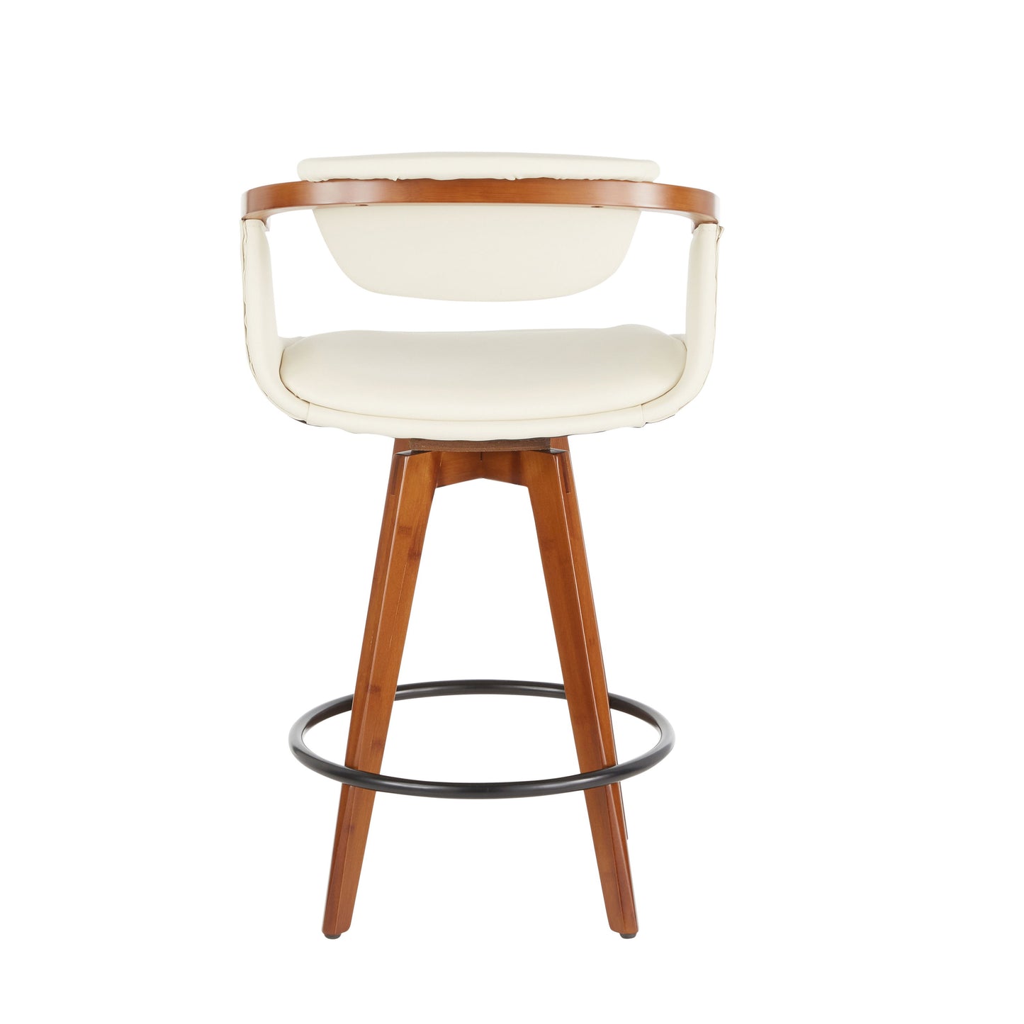 Oracle - Mid-Century Modern Counter Stool - Walnut / Cream