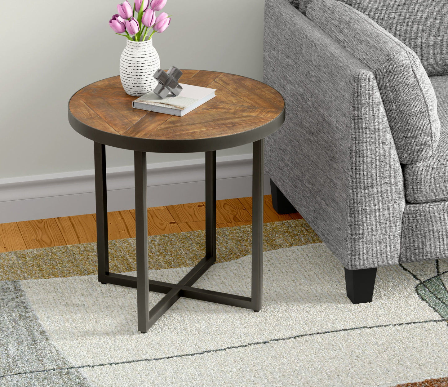 Faro - Round End Table - Brown