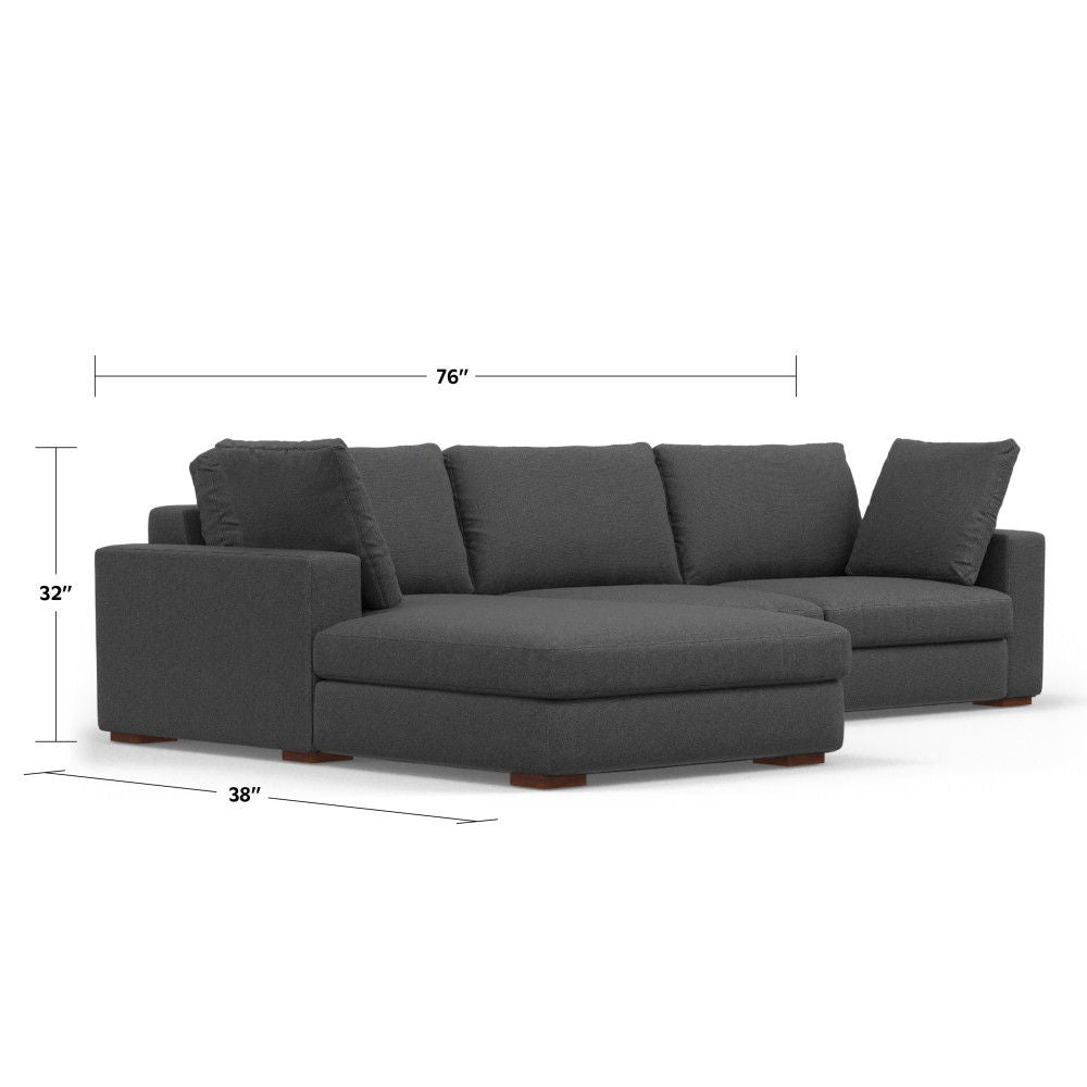 Charlie - Deep Seater Left Sectional Sofa - Gray
