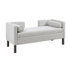 Upholstered Accent Bench With Open Back - Gray