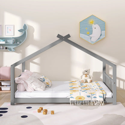 Full Size Playhouse Design Bed - Gray