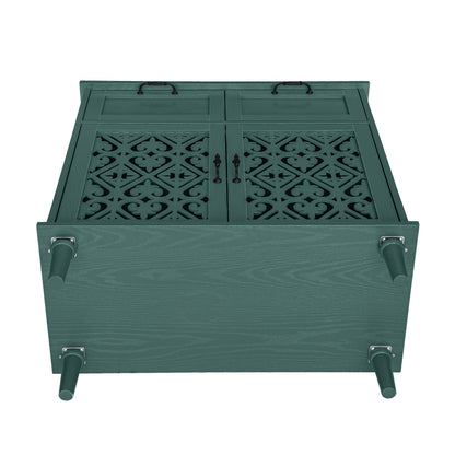 2 Door 2 Drawer Cabinet, American Furniture, Suitable For Bedroom, Living Room, Study - Dark Green