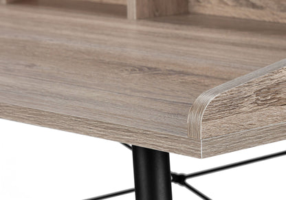 Computer Desk For Home Office, Laptop, Storage Shelves, Contemporary Versatile Placement - Taupe