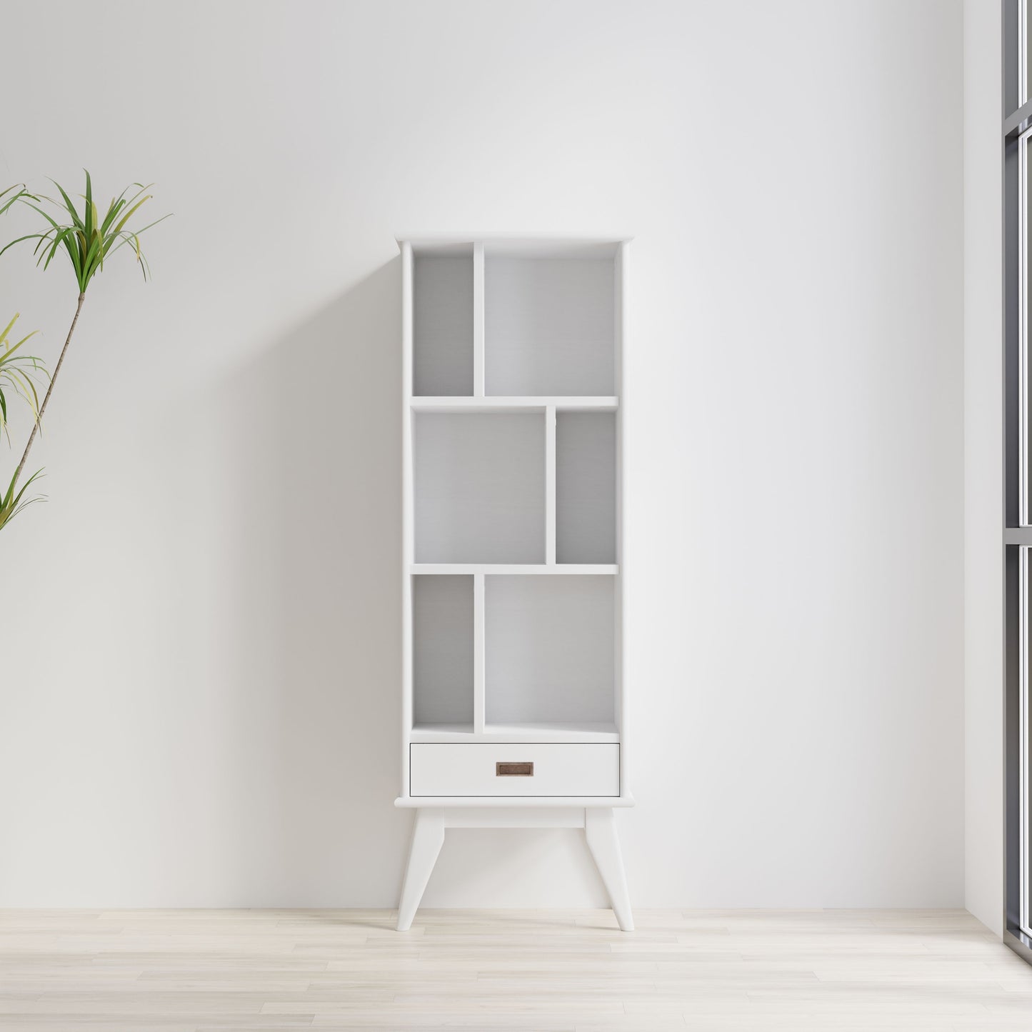 Draper - Mid Century Bookcase And Storage Unit - White