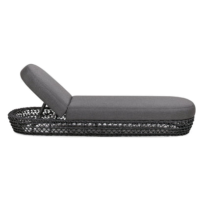 Willow - Sunbrella Upholstered Patio Lounger - Graphite Gray / Black