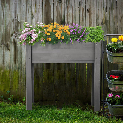 Raised Garden Bed With Legs, Elevated Planter Box For Outdoor Plants Flowers Fruits Vegetable Herb Growingg - Gray