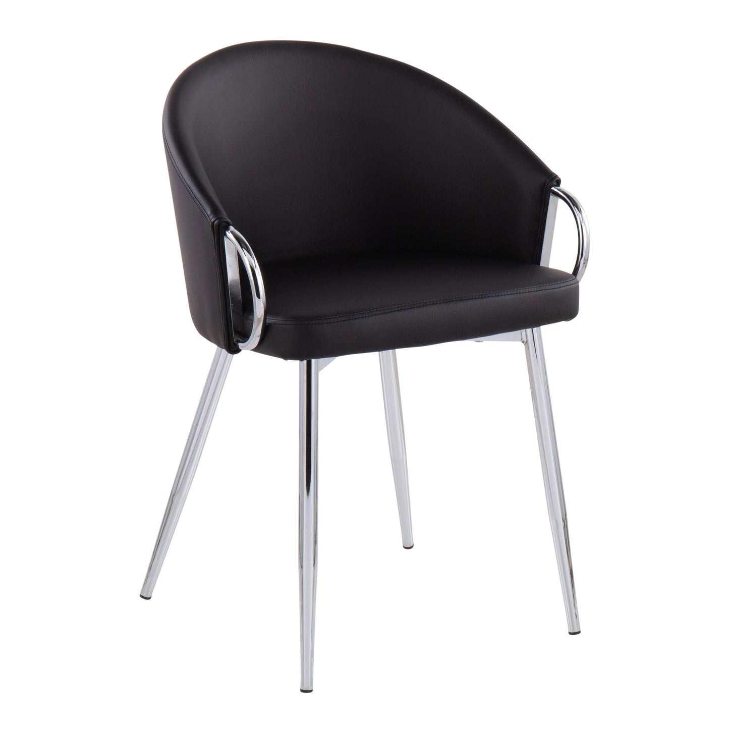 Claire - Contemporary / Glam Chair (Set of 2) - Chrome / Black