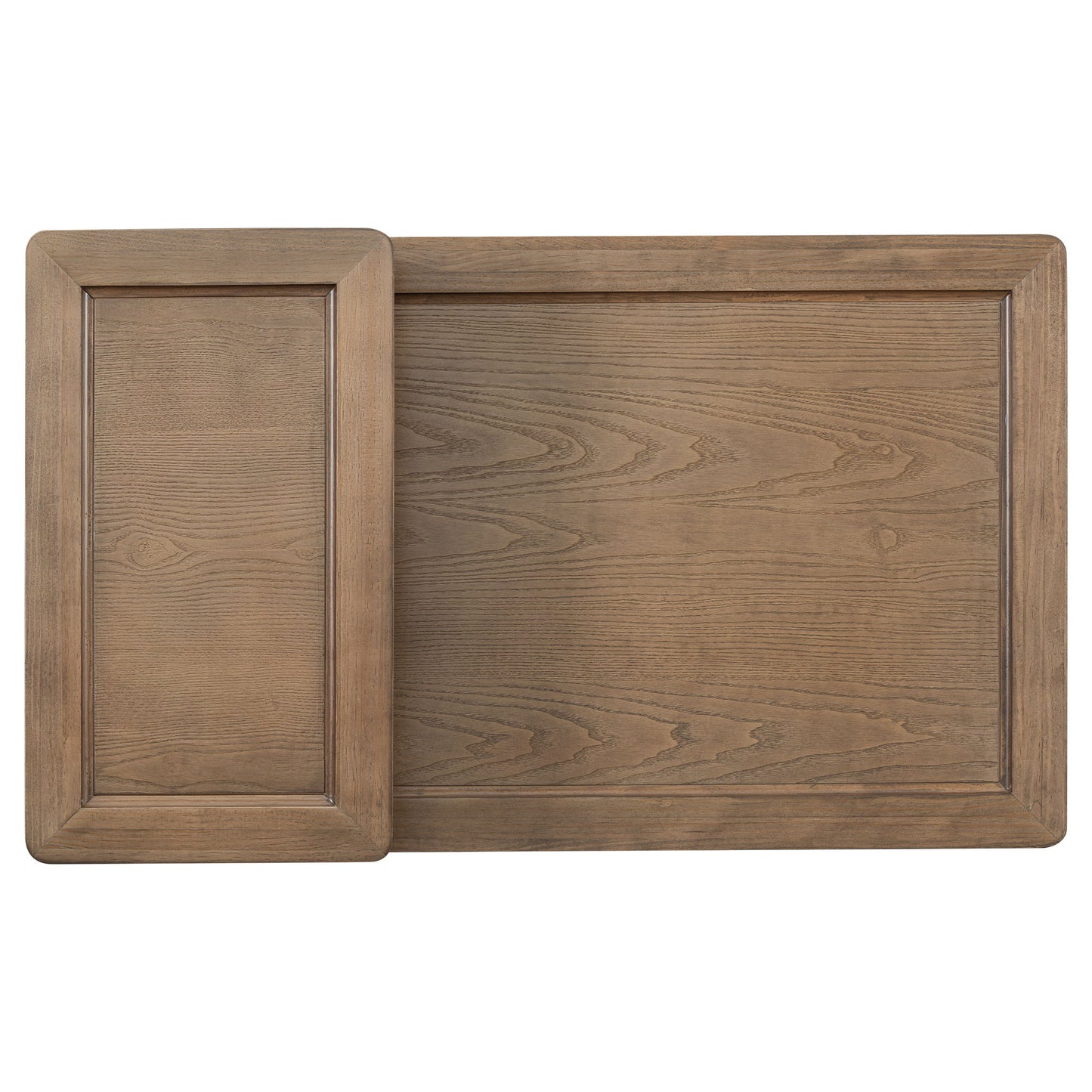 Modern Coffee Table, Coffee Table With 1 Storage Shelf, 2 Tabletops And 1 Rattan Drawer For Living Room - Dark Brown