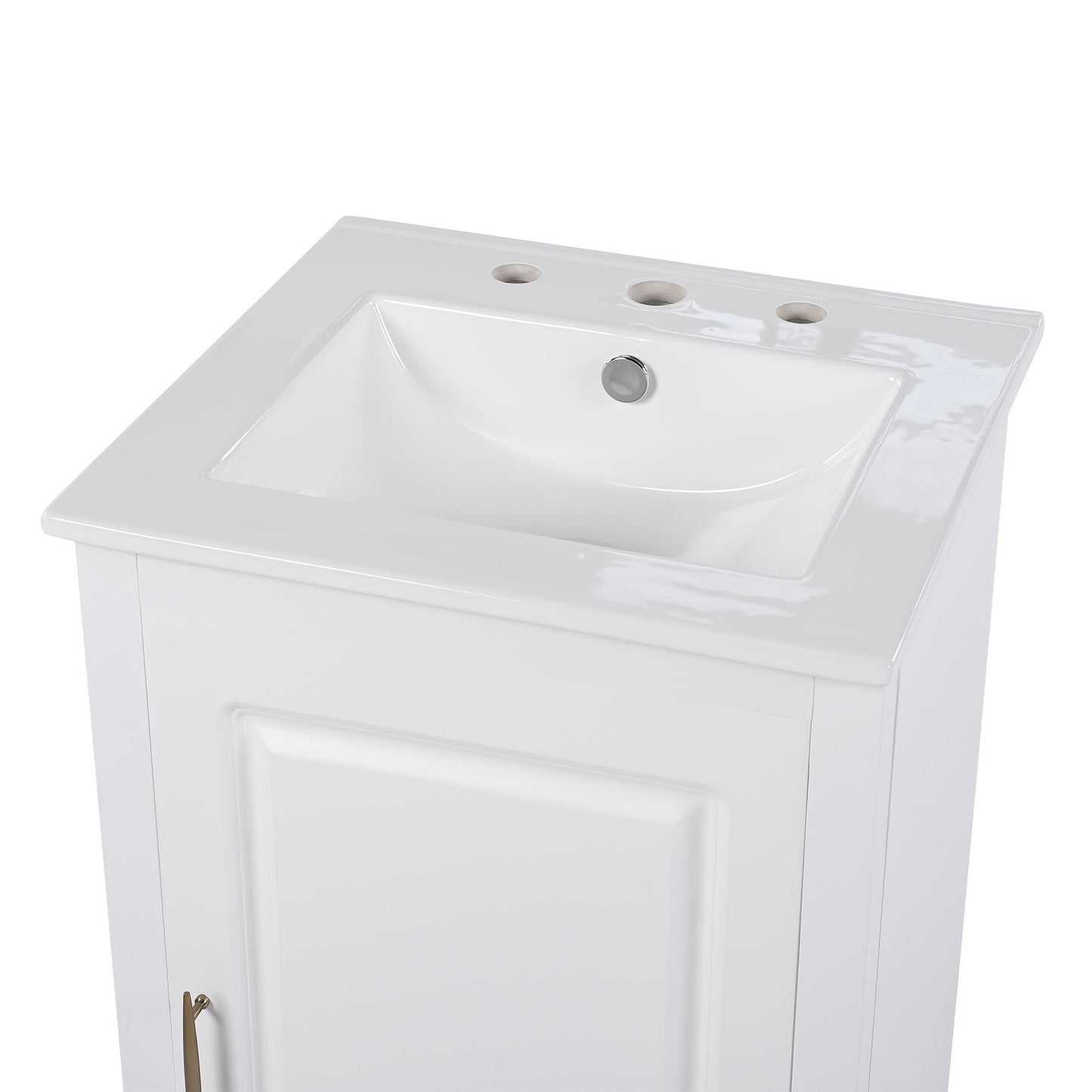 Modern 20.3" Bathroom Vanity With Sink, Functional Drawer, Soft Closing Door - White
