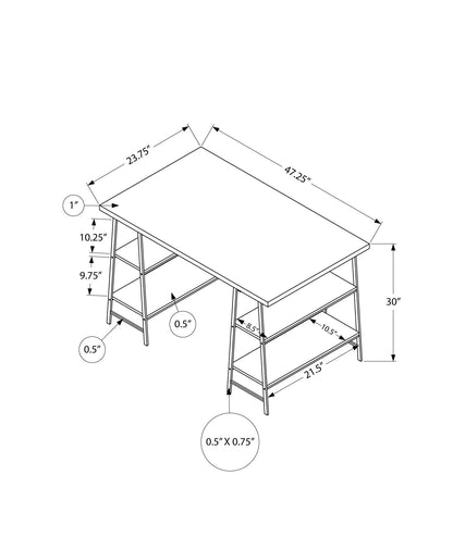 Computer Desk For Home Office, Laptop, Storage Shelves, Convenient Design - Gray