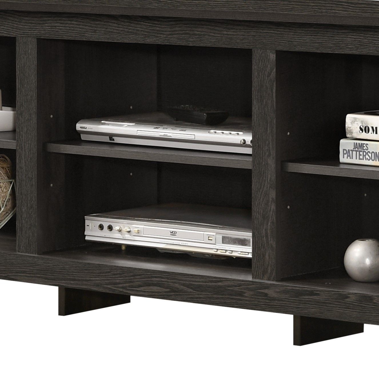 Benito - TV Stand With Open Shelves And Cable Management - Dark Gray