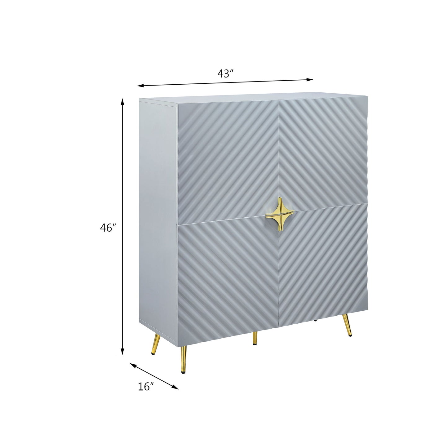 Gaines - High Gloss Accent Cabinet - Gray