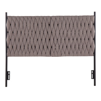 Braided Matisse - Queen Size Headboard - Black / Gray