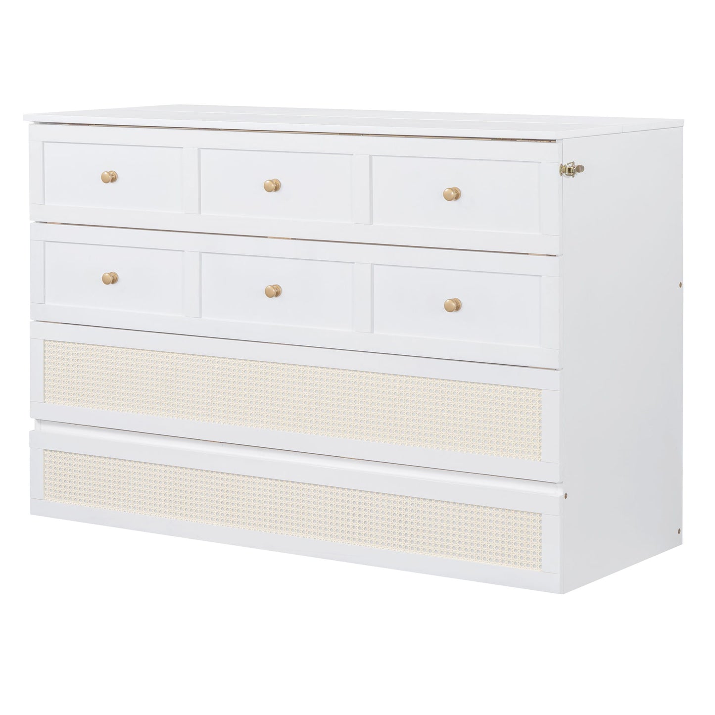 Queen Murphy Elegant Bed With Large Drawers - White