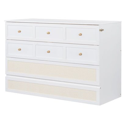 Queen Murphy Elegant Bed With Large Drawers - White