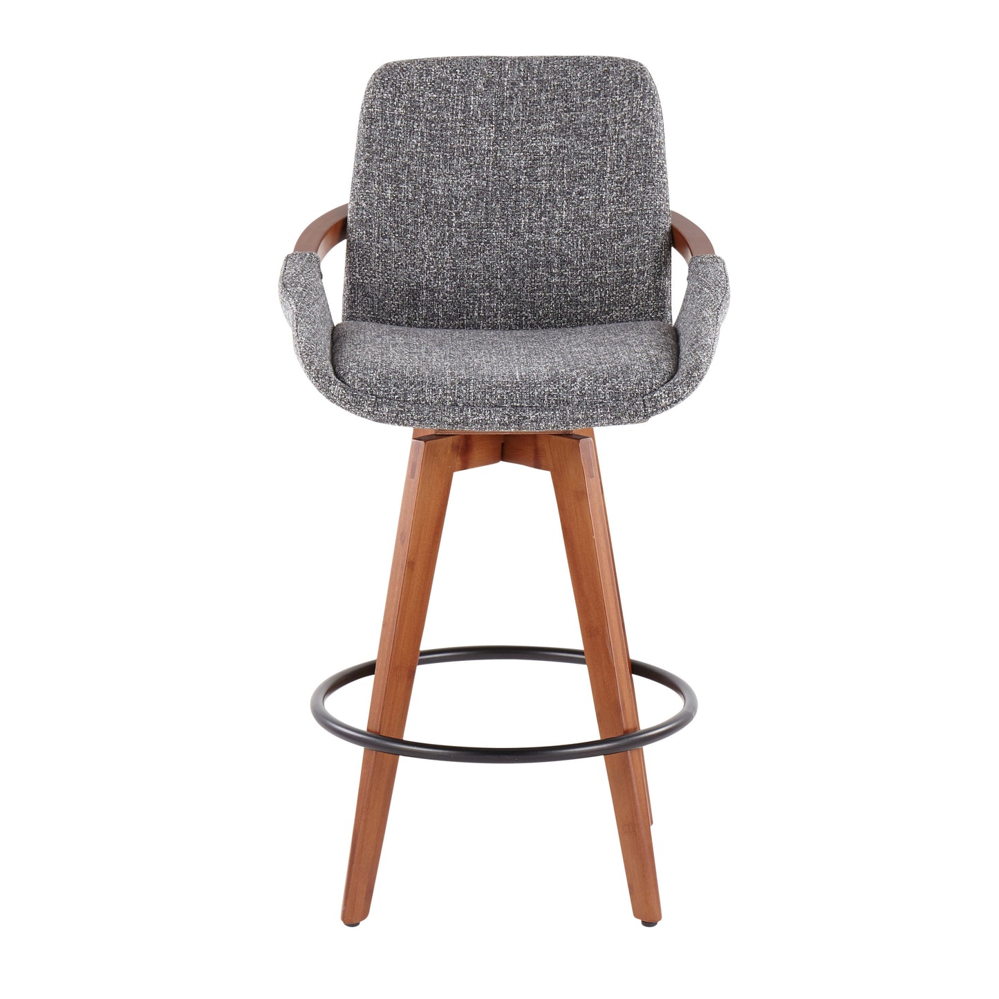 Cosmo - Mid-Century Counter Stool - Walnut / Gray
