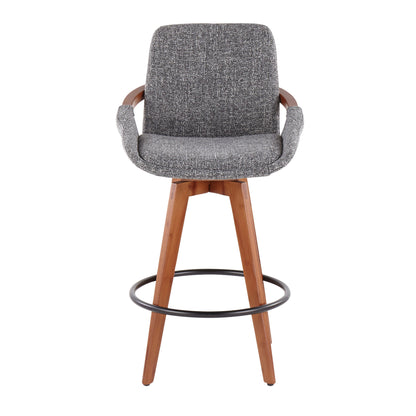 Cosmo - Mid-Century Counter Stool - Walnut / Gray