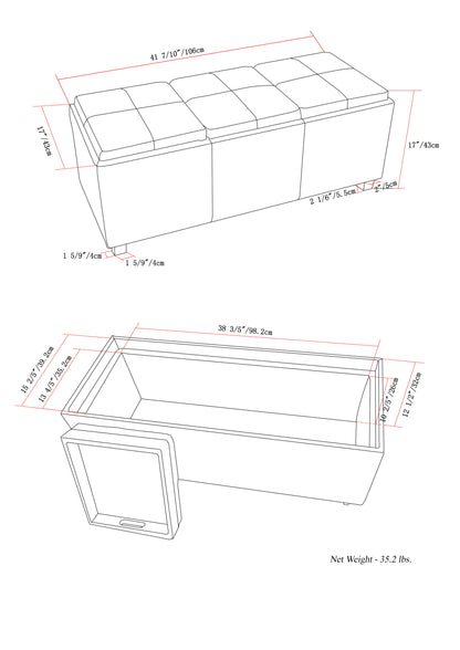 Avalon - Storage Ottoman - Tanners Brown