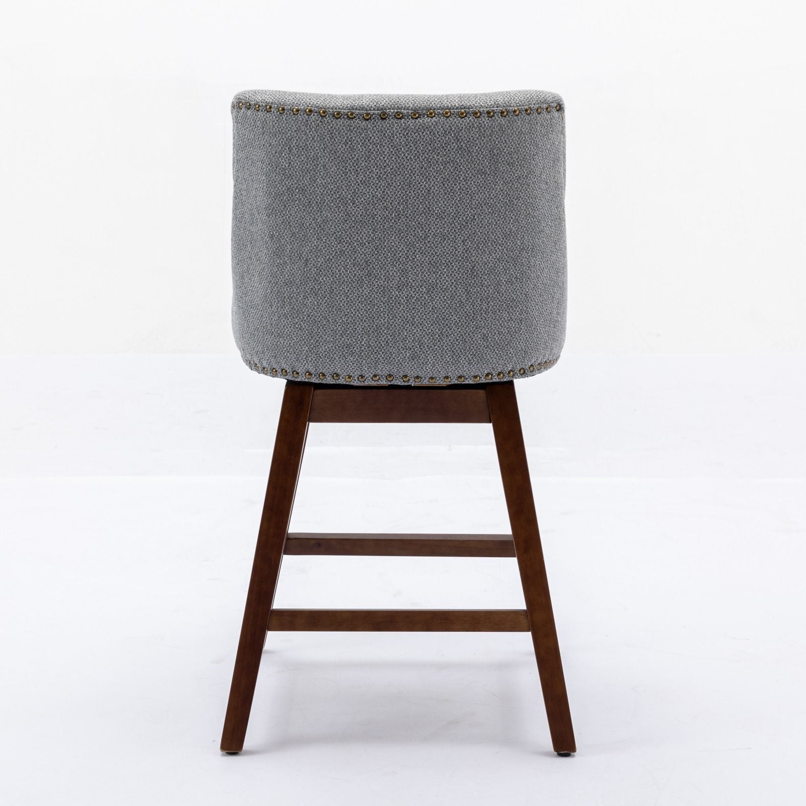 Counter Height Swivel Barstools, 26'' H Seat Height Upholstered Bar Stools (Set of 2), Fabric - Gray