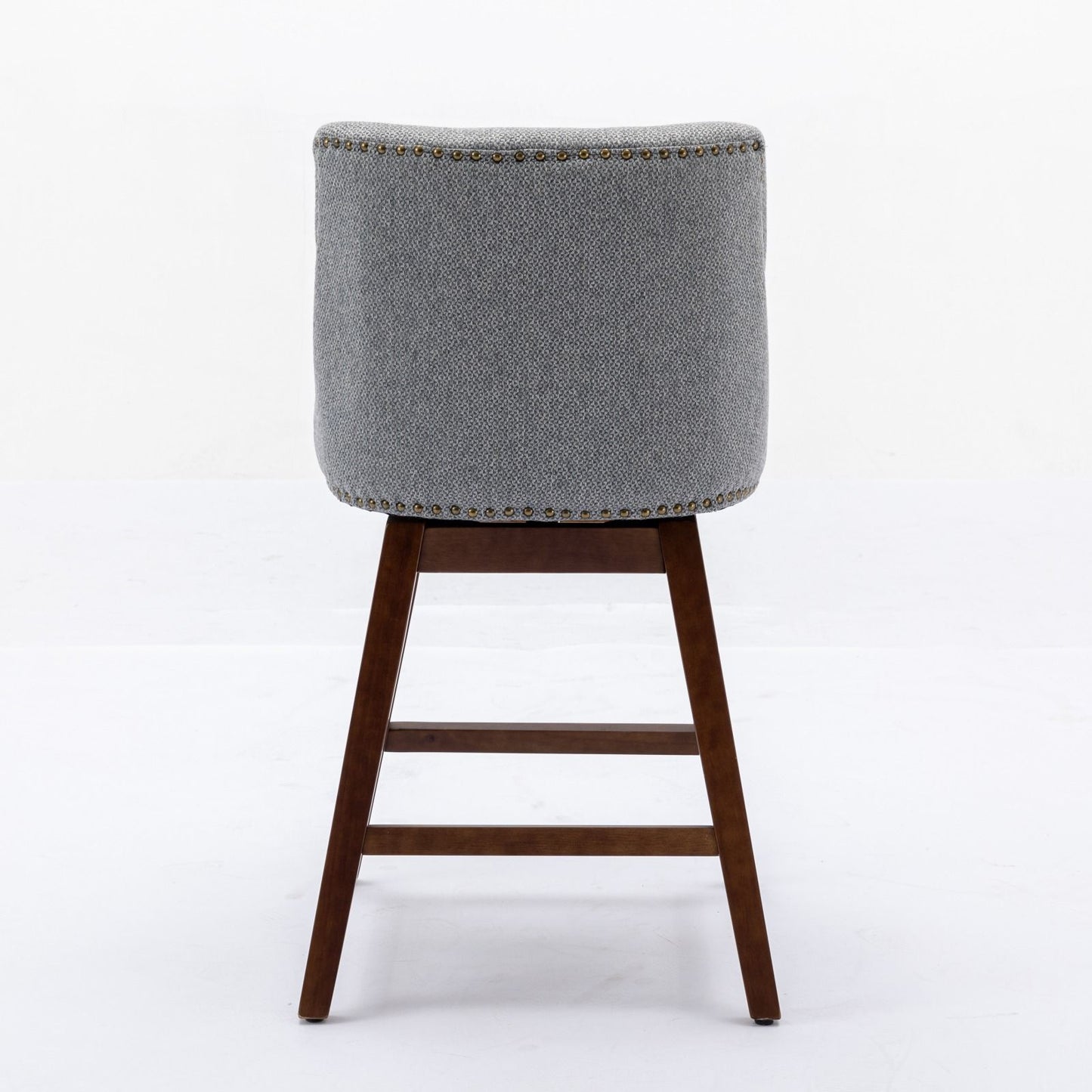 Counter Height Swivel Barstools, 26'' H Seat Height Upholstered Bar Stools (Set of 2), Fabric - Gray