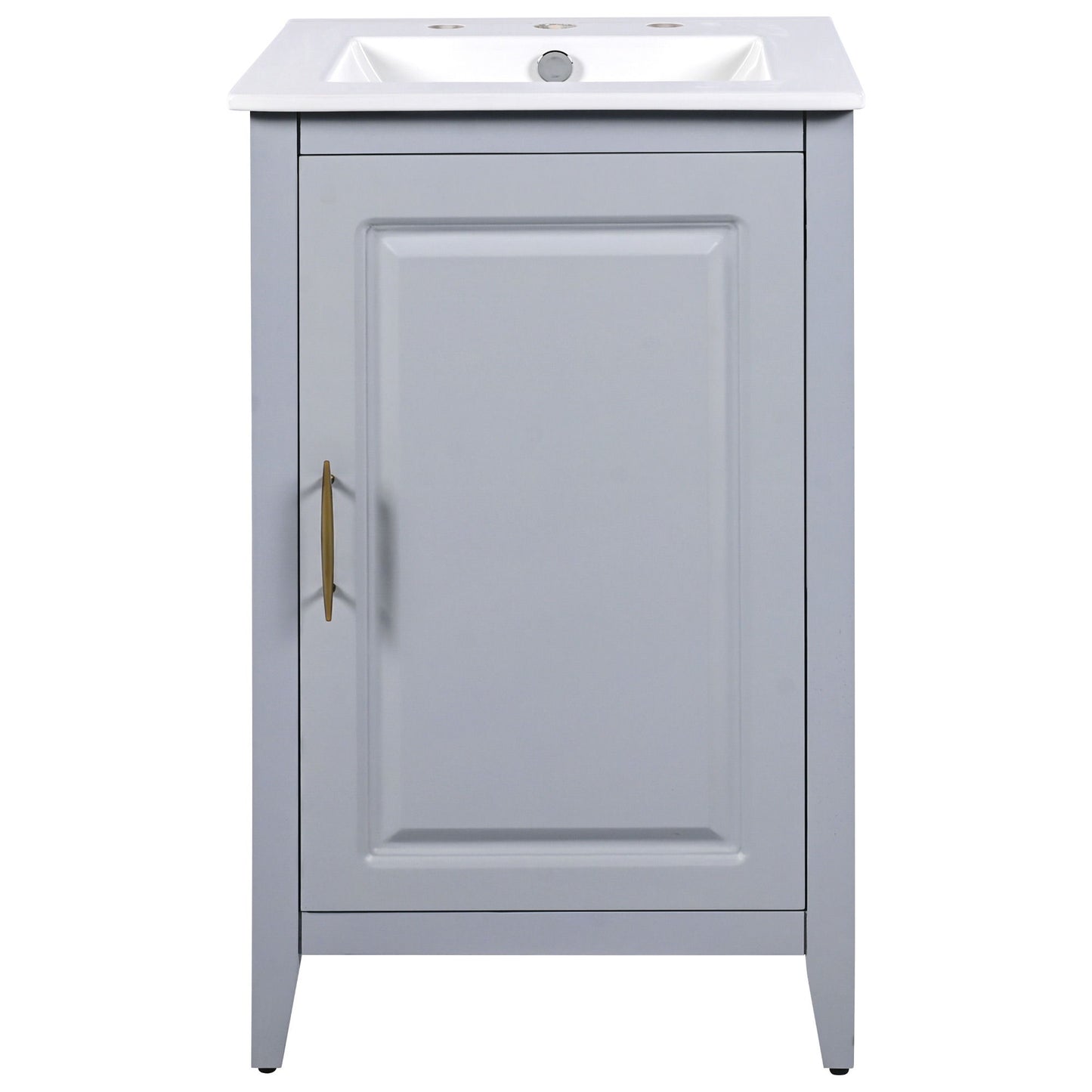 Modern 20.3" Bathroom Vanity With Sink And Functional Storage - Gray