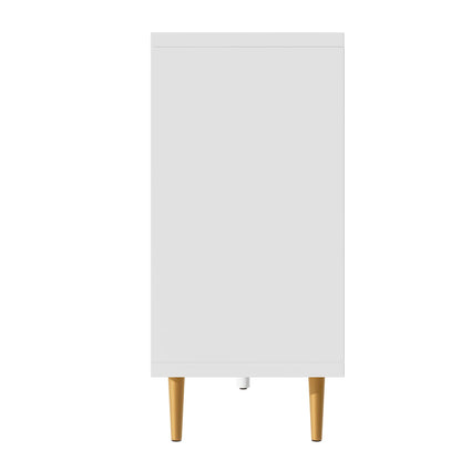 Modern TV Stand With 3 Doors And Adjustable Shelves For Living Room, Fits TVs Up To 70" - White