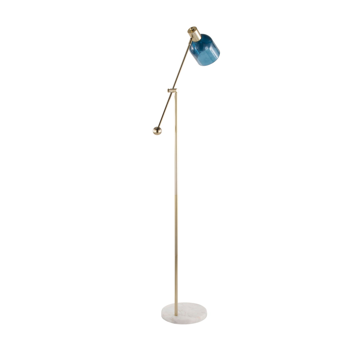 Marcel - Contemporary Floor Lamp - Gold / Blue