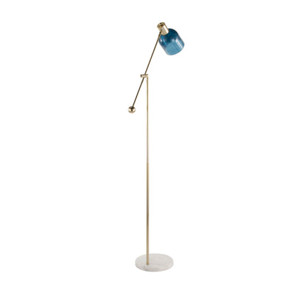 Marcel - Contemporary Floor Lamp - Gold / Blue