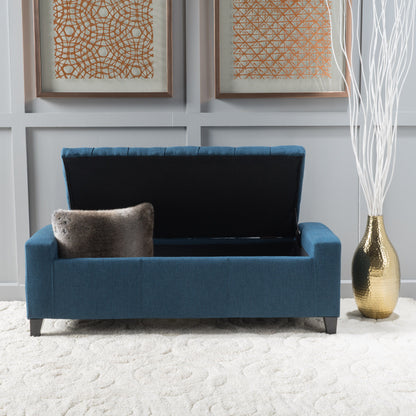 Guernsey - Ottoman Fabric Storage With Tufted Top - Navy Blue