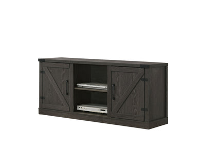 Salma - Wide TV Stand With 2 Open Shelves And 2 Cabinets - Dark Gray