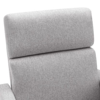 Modern Upholstered Rocker Nursery Chair Plush Seating Glider Swivel Recliner Chair - Gray