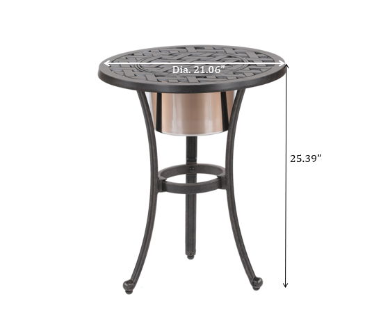 21" Round Aluminum Bistro Table - Antique Bronze