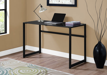 Computer Desk For Home Office, Laptop, Tempered Glass, Contemporary & Modern - Black