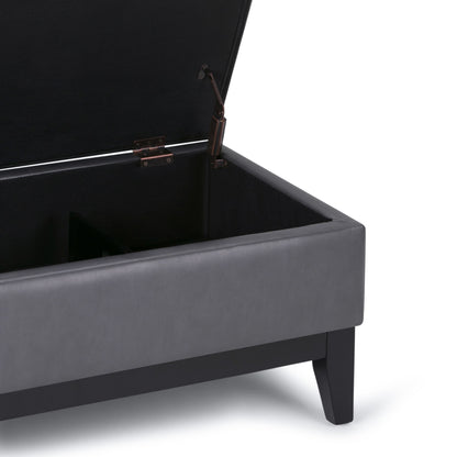 Oregon - Storage Ottoman Bench With Tray - Stone Gray