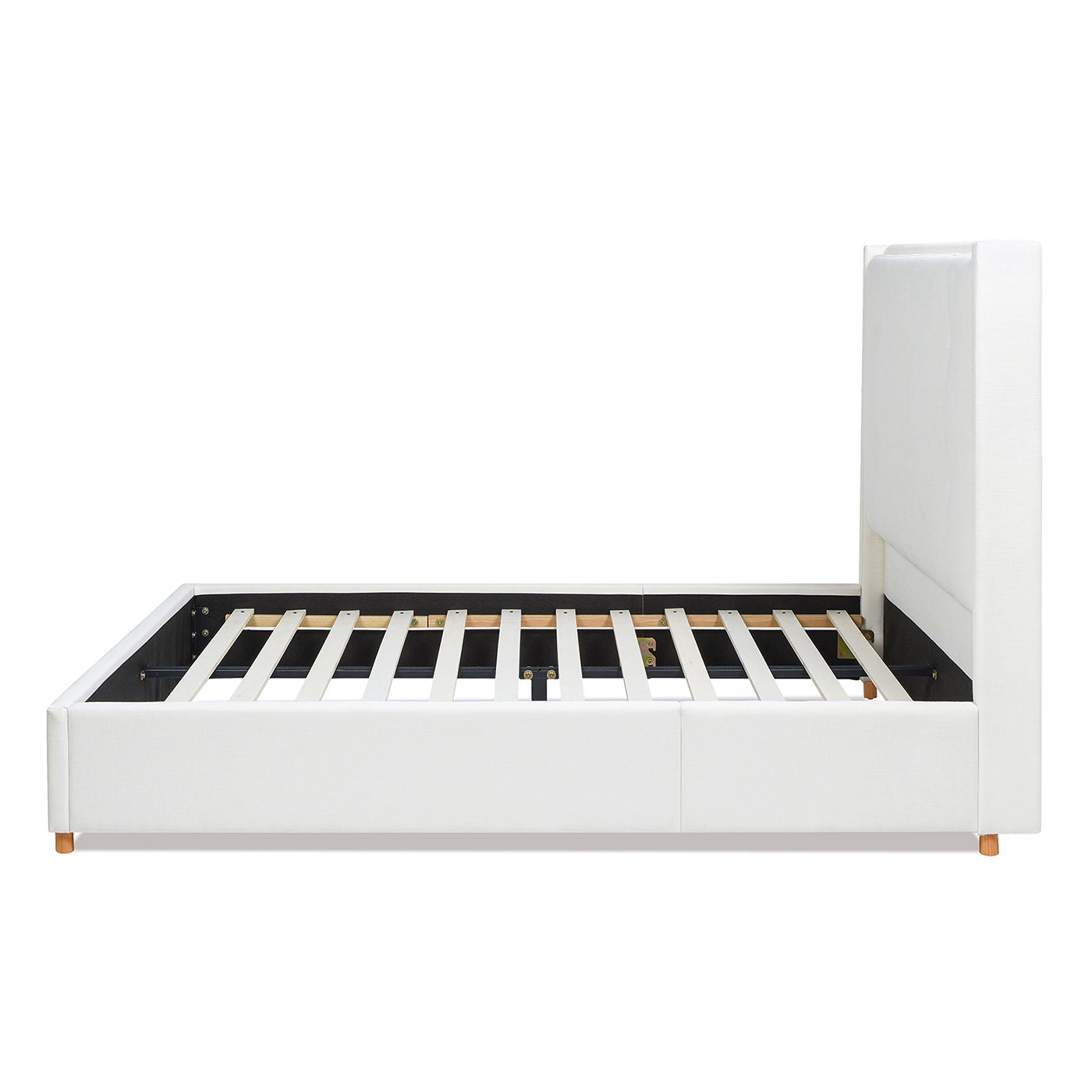 Miramar - Queen Cushion Back Headboard Platform Bed Frame - Antique White