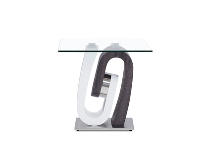 Rocky - End Table - White / Gray
