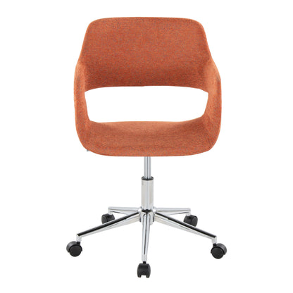 Margarite - Contemporary Task Chair - Chrome / Orange