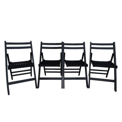 Folding Special Event Chairs, Foldable Style (Set of 4) - Black