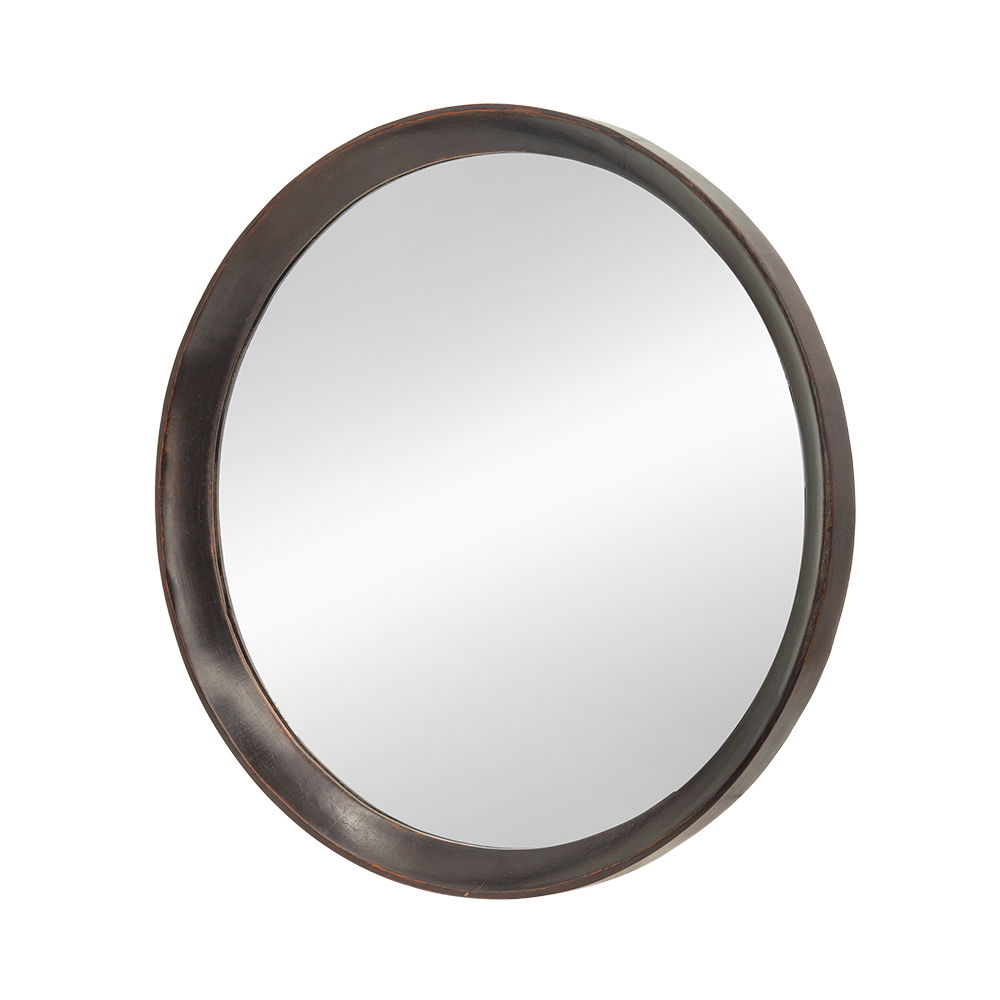 Transitional Decor Style Mango Wood Wall Mirror Wall Decor With Frame Of Solid Mango Wood For Bathroom, Entryway Console Lean Against Wall - Dark Brown