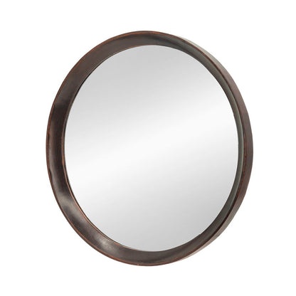 Transitional Decor Style Mango Wood Wall Mirror Wall Decor With Frame Of Solid Mango Wood For Bathroom, Entryway Console Lean Against Wall - Dark Brown