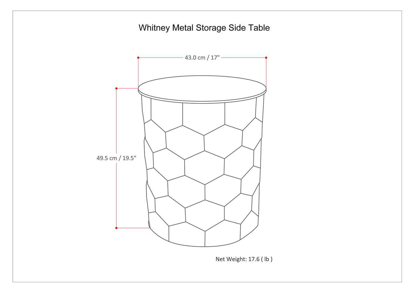 Whitney - Metal Storage Side Table - Antique Bronze