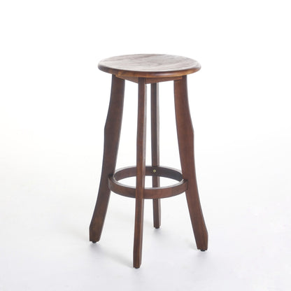 Primrose - Outdoor Acacia Wood Barstools With Foot Rest, (Set of 2) - Dark Brown