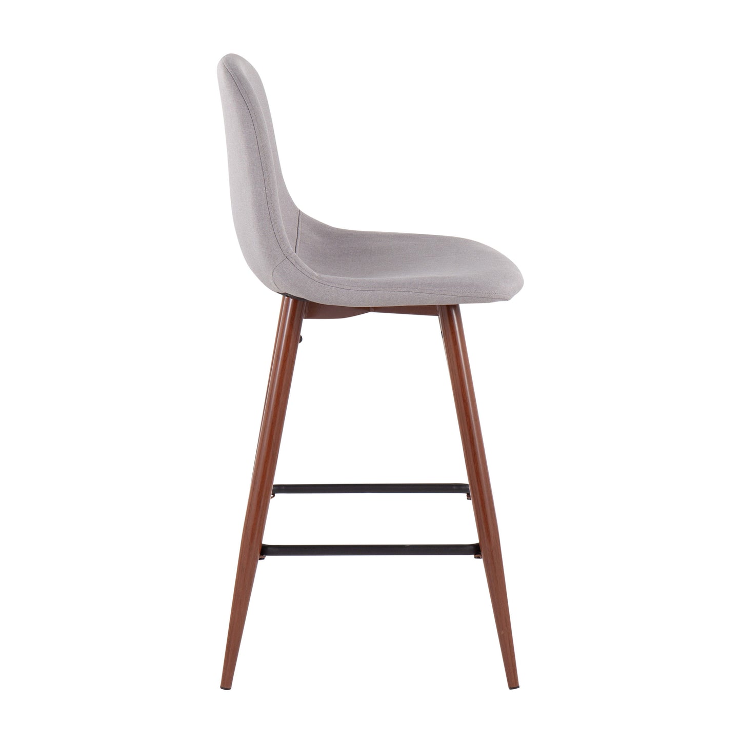 Pebble - Mid-Century Modern Counter Stool (Set of 2) - Walnut / Light Gray