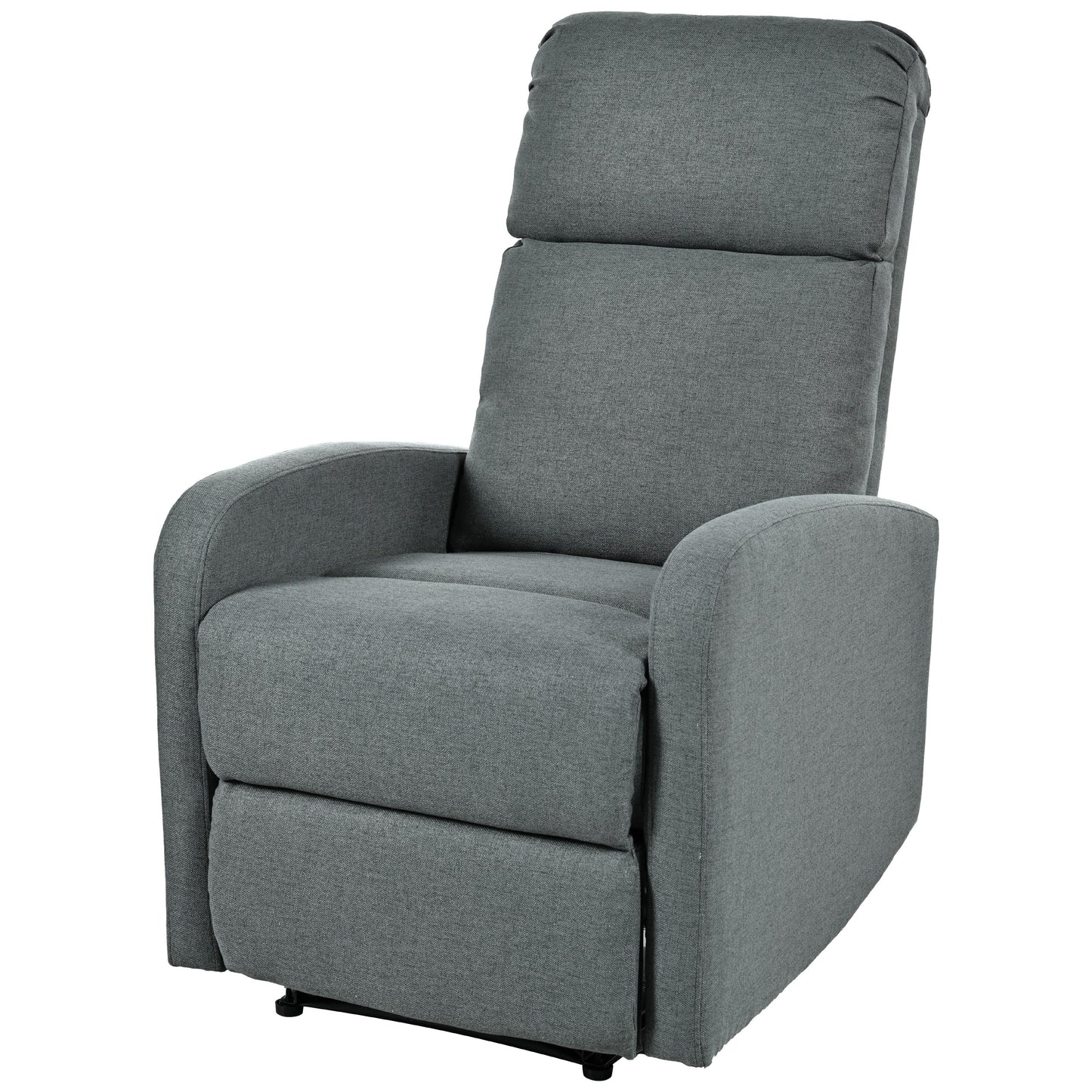 Modern Manual Recliner, Home Theater Chair With Adjustable Backrest For Living Room - Charcoal