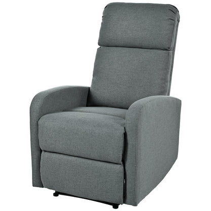 Modern Manual Recliner, Home Theater Chair With Adjustable Backrest For Living Room - Charcoal
