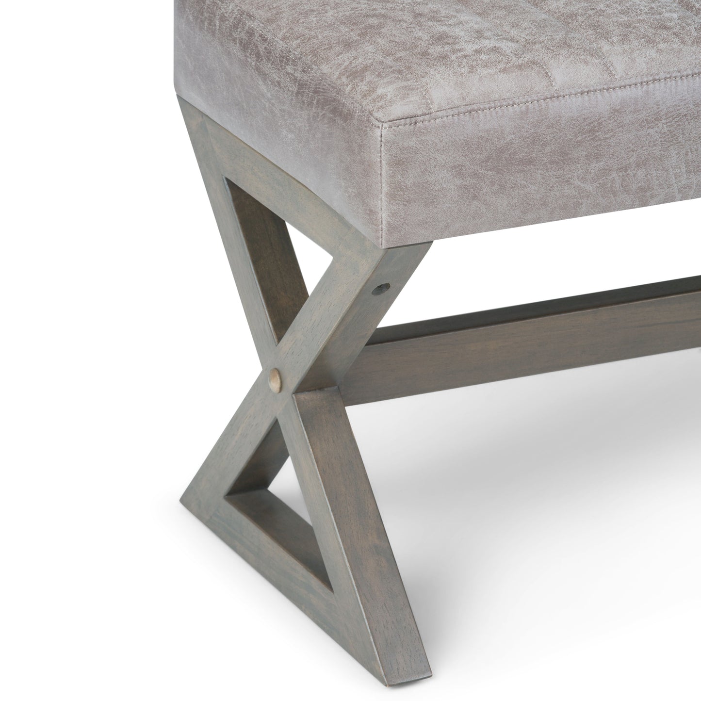 Salinger - Large Ottoman Bench - Distressed Gray Taupe