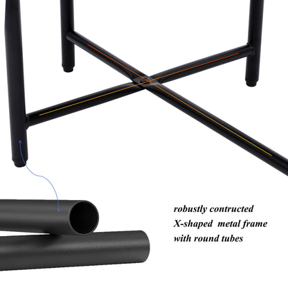 Round Coffee Table With Storage Tray 2 Tier Oval End Tables Wooden Small Side Table For Living Room - Black